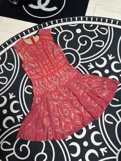 CBG MAXAZRIA 赤 レース ノースリーブ ワンピース 02のサムネイル