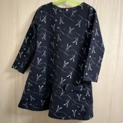 BeBe 紺色　ワンピース　長袖　120 ベベ　ランドセルフォト