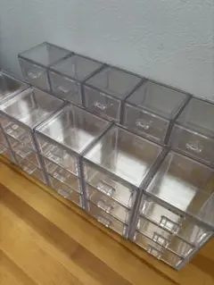 透明プラスチック　収納ボックス　引き出し付き　3段　10個セット