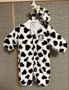【10日まで】タグ付　モコモコ　アウター　ロンパース　着るおくるみ　牛柄