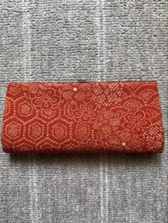 赤い花柄 和装用バッグ