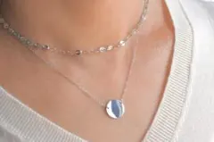 シルバーチェーン　2連　サージカルステンレス　ネックレス