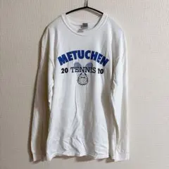 ギルダン プリント 長袖Tシャツ 丸首 M 白 綿 スポーツ 部活 デイリーのサムネイル