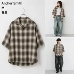 Anchor Smith 春夏　きれカジ/ストリート チェック半袖シャツ Mのサムネイル