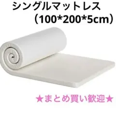 シングルマットレス 高密度 高反発 折り畳み 5cm 洗えるカバー ホワイト