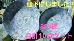 【未使用】花柄　陶器皿　ボウル　10点セット