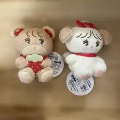mikko illustrations いちごマスコットぬいぐるみ スフレ　ラテ