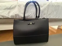 【未使用】黒リボン付きトートバッグ　通勤通学 A4収納可能　ビジネスバッグ