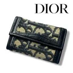 ディオール　キーケース　ブラック×濃紺　トロッター