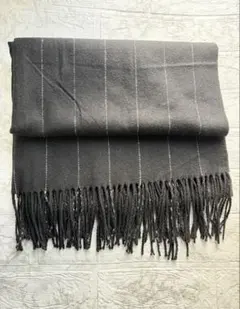 ストール 大判　ストライプ フリンジ付　マフラー　ショール　男女兼用