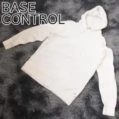 BASE CONTROL フード付きパーカー シンプル ホワイト 日本製