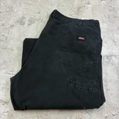 Dickies ワークパンツ W43 L31 ブラック 古着 ダックパンツ