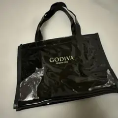 GODIVA 猫イラスト トートバッグ 黒