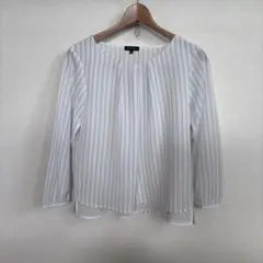 美品　インディヴィ　ストライプ　ブラウス　Mのサムネイル