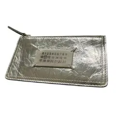 マルジェラ Crinkle Leather Zipped Card Holder