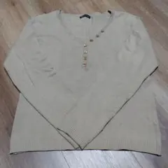 ベージュ Vネック セーター M　リンクコーデ　スーツベスト　親子コーデ　最安値