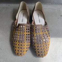 Odette e Odile 編み込みフラットシューズ