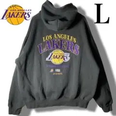 美品✨NBA Lakers 裏起毛 パーカー　フーディ　ブラック　Lサイズ