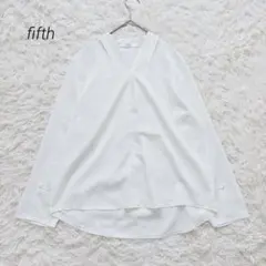 フィフス 長袖ブラウス Vネック 無地 シンプル フォーマル オフィス 美品✨のサムネイル