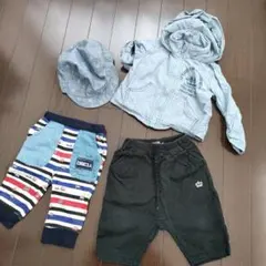 春夏向き男の子 80cm服＋帽子 4点セット