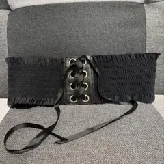 【美品】コルセットベルト リボン 黒のサムネイル