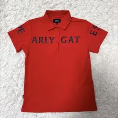 最新作 パーリーゲイツ ポロシャツ 鹿子 赤 ビックロゴ 襟付き
