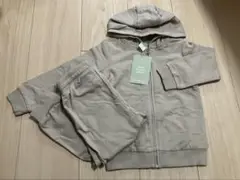 H&M ベージュ フード付きパーカー セットアップ