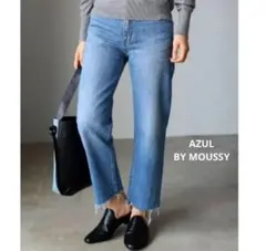 アズール バイ マウジー ストレートカットオフデニム ワイドデニム 25