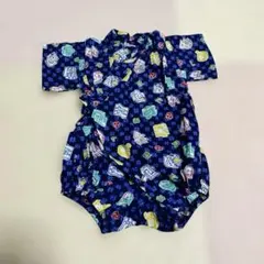 ネイビー 半袖甚平 80