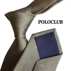 POLOCLUB ポロ　幾何学模様 千鳥柄　ゴールドベージュ 馬柄　ネクタイ