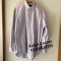 ラルフローレン YARMOUTH BDシャツ パープル マルチ刺繍ロゴ