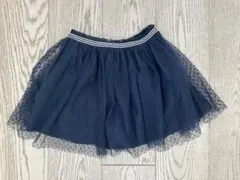 プチバトー　8ans/128cm ネイビードットチュールスカート