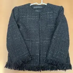 お値下げしました❣️ ZARA BASIC ノーカラージャケット 黒