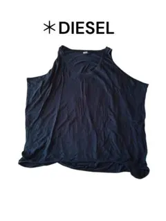 ＊ ♡65 DIESEL 黒 ノースリーブ Tシャツ