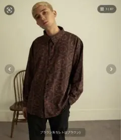 ciao とろみシャツ レトロブラウン Lサイズ