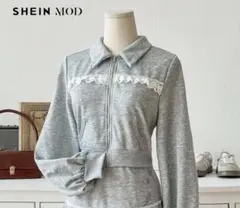 SHEIN グレー トップスレース