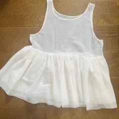 りんりん様　ロペピクニック　 着丈が選べるチュールタンクトップ　丈短め　白