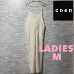 coen コーエン レディース サロペット パンツ アイボリー系ホワイト Mのサムネイル
