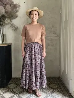 23SS ハグオーワー ヌキテパコラボレトロフラワーpt. ティアードスカートのサムネイル