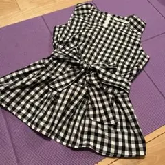 未使用　デイジークレア　ストライプウエストリボン　ペプラム　ブラウスのサムネイル