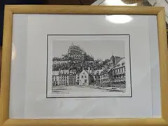 真作 絵画 水彩肉筆画 鶴十帆（カクジッポ）『スペイン広場』直サイン
