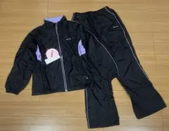 裏起毛kaepaジャージ上下セット ブラック/パープル サイズM未使用