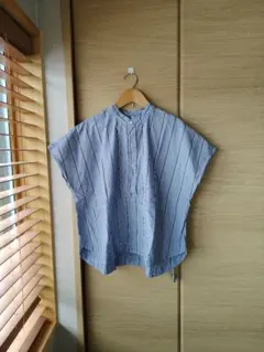 美品NATURALLAUNDRY　ストライプ 半袖プルオーバーシャツのサムネイル