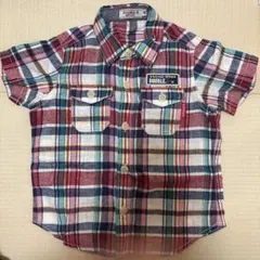 DOUBLE.B チェック柄 半袖シャツ 90