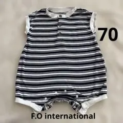 F.O internationalボーダー柄 ノースリーブ ロンパース