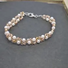 パール調ビーズ ブレスレット ハンドメイド