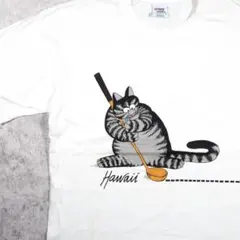 00s USA製 クレイジーシャツ クリバンキャット ゴルフ Tシャツ ハワイのサムネイル
