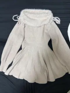 nice claup オフショルニットワンピース