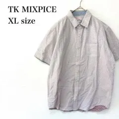 ティーケーミクスパイス/半袖シャツ/ドット柄/レッド×ネイビー/XL/総柄のサムネイル