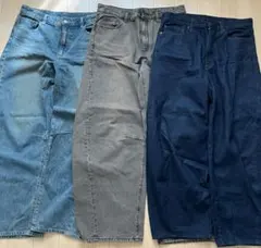 GU バレルレッグジーンズ 3本セット